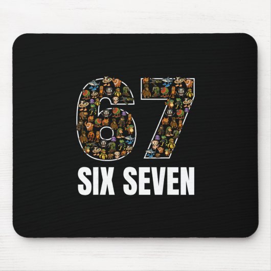 67 Six Seven Italienischer Brainrot Gen Alpha Slan Mousepad (Vorne)