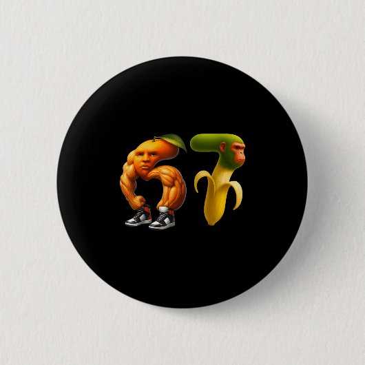 67 Six Seven Italienisches Brainrot-Meme-Paar pass Button (Vorderseite)