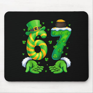 67 Six Seven Kleeblatt Lustiger St. Patrick Tag Ki Mousepad