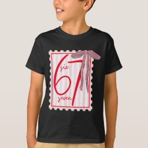 67 Six Seven Kokette Nk Schleife Lustig 6 7 Meme M T-Shirt