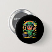 67 Six Seven Lustig 6 7 Meme St Patricks Day Lepre Button (Vorne & Hinten)