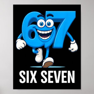 67 Six Seven Lustige italienische Brainrot-Kinder- Poster