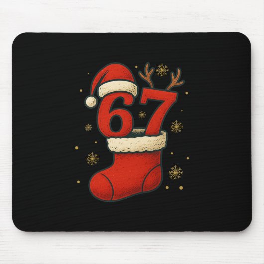 67 Six Seven Lustiger Gen Alpha Meme Weihnachten 2 Mousepad (Vorne)