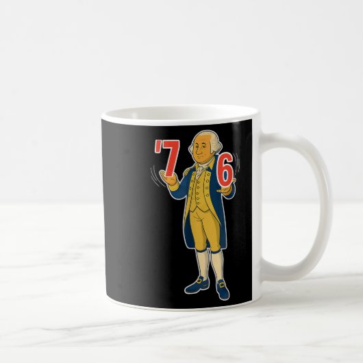 67 Six Seven Lustiger George Washington Meme Kaffeetasse (Rechts)