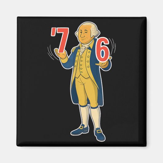 67 Six Seven Lustiger George Washington Meme  Magnet (Vorne)