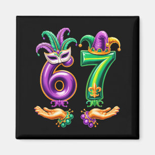 67 Six Seven Lustiger Mardi Gras 6 7 Meme Für Männ Magnet