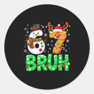 67 Six Seven Lustiger Schneemann Rentier Bruh 6 7  Runder Aufkleber