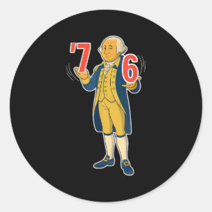 67 Six Seven Lustiges George Washington Meme T-Shi Runder Aufkleber