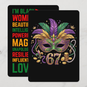 67 Six Seven Mardi-Gras Black History 2026 Feiertagskarte
