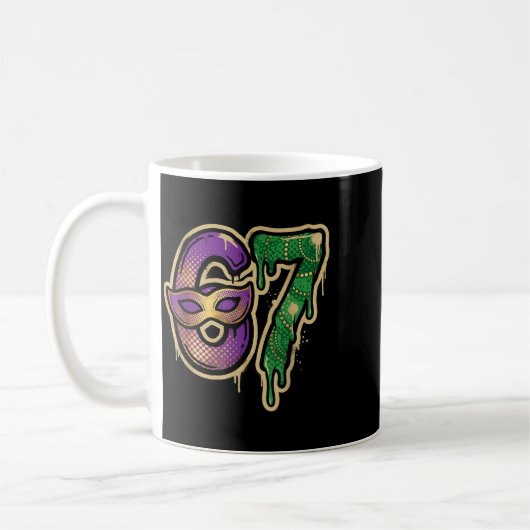 67 Six Seven Mardi Gras Graffiti Gen Alpha Brain R Kaffeetasse (Links)