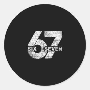 67 Six Seven Meme 2 Runder Aufkleber