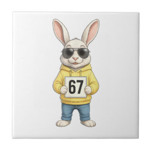 67 Six Seven Meme 6 7 Lustiger Ostertag für Jungen Fliese