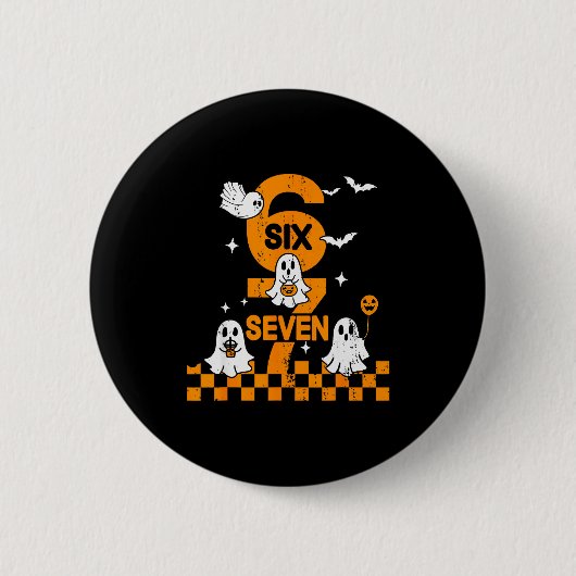 67 Six Seven Meme 6 7 Paar passende Halloween Co Button (Vorderseite)