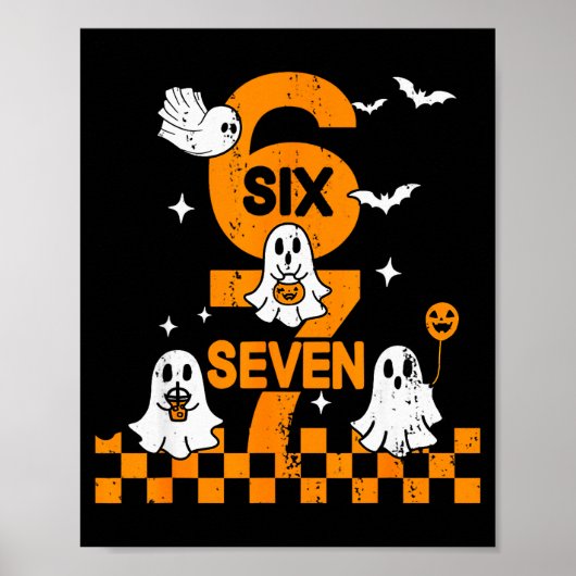 67 Six Seven Meme 6 7 Paar passende Halloween Co Poster (Vorne)