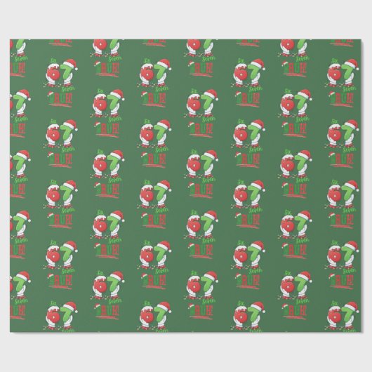 67 Six Seven Meme Christmas Holiday  Geschenkpapier (Flach)