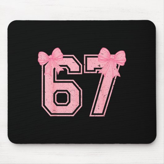 67 Six Seven Meme Coquette Nk Bow 6 7 Gen Alpha Sl Mousepad (Vorne)