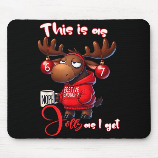 67 Six Seven Meme Elch So Lustig Werde Ich Mousepad (Vorne)