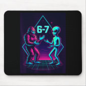 67 Six Seven Meme Funny Bigfoot Alien Sasquatch Uf Mousepad (Vorne)