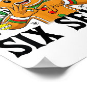 67 Six Seven Meme Funny Xmas Gingerbread Hand Sign Poster (Ecke)