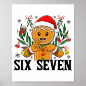 67 Six Seven Meme Funny Xmas Gingerbread Hand Sign Poster (Vorne)