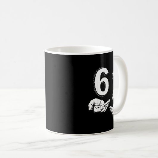67 Six Seven Meme Gen Alpha Slang 6 7 Hands Funny  Kaffeetasse (VorderseiteRechts)