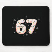 67 Six Seven Meme Gen Alpha Slang Christmas Lights Mousepad (Vorne)