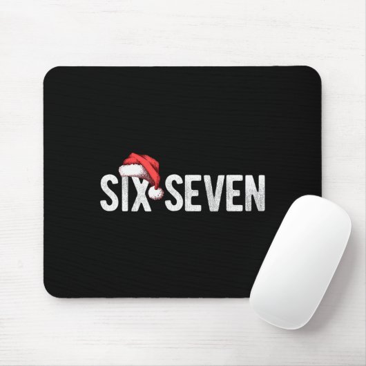 67 Six Seven Meme Gen Alpha Slang Santa Hat Funny  Mousepad (Mit Mouse)