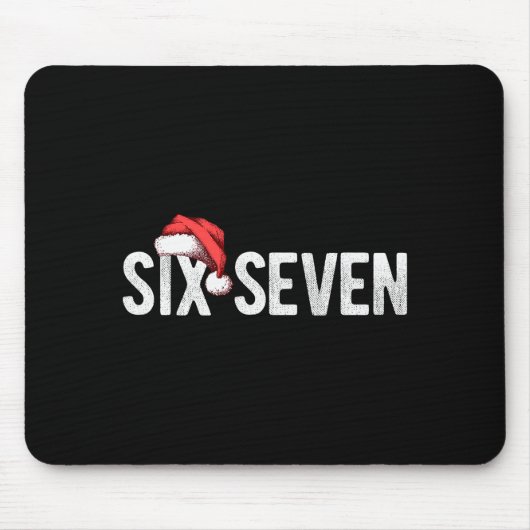 67 Six Seven Meme Gen Alpha Slang Santa Hat Funny  Mousepad (Vorne)