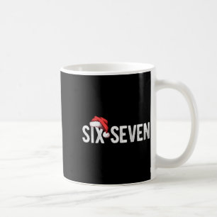 67 Six Seven Meme Gen Alpha Slang Santa Hut Lustig Kaffeetasse