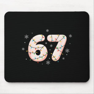 67 Six Seven Meme Gen Alpha Slang Weihnachtsbeleuc Mousepad