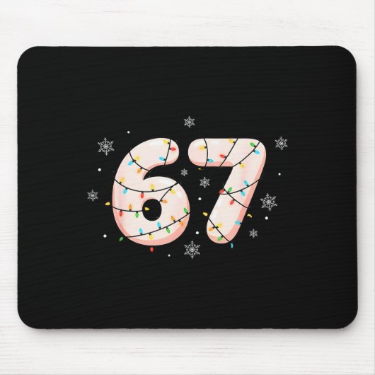 67 Six Seven Meme Gen Alpha Slang Weihnachtsbeleuc Mousepad (Vorne)