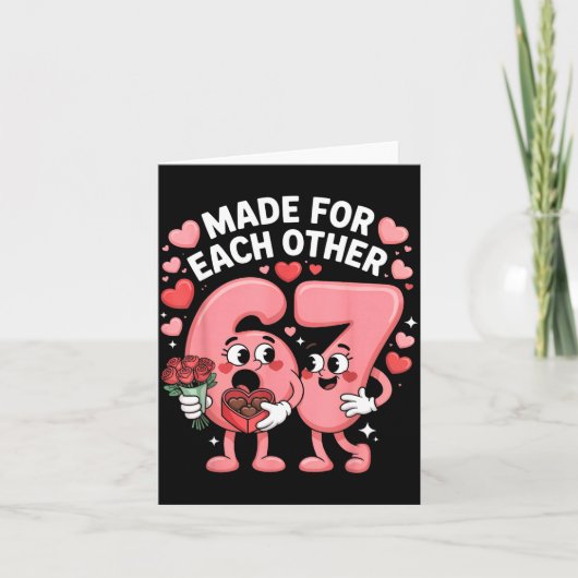 67 Six Seven Meme Gen Alpha Valentines Day Coquett Karte (Vorderseite)