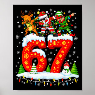 67 Six Seven Meme Gen Alpha Weihnachten Santa Elf  Poster