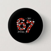 67 Six Seven Meme Heart Matching Couples Valentine Button (Vorderseite)