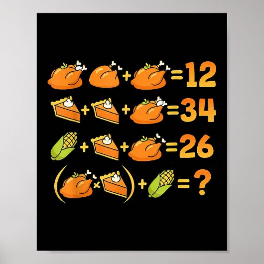 67 Six Seven Meme Mathe Thanksgiving Gleichung Log Poster (Vorne)