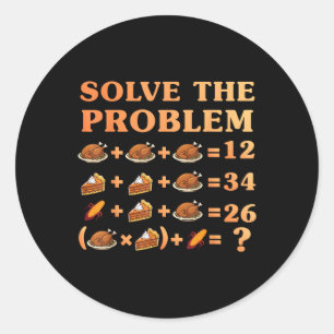 67 Six Seven Meme Mathe Thanksgiving Gleichung Log Runder Aufkleber
