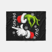 67 Six Seven Meme Santa Hand Christmas Funny Gen A Fleecedecke (Vorderseite (Horizontal))