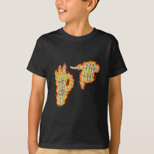 67 Six Seven Meme Skelett Feuer Vintage Rock Party T-Shirt