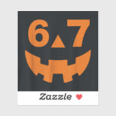 67 Six Seven Number Face Halloween Sticker (Blatt)