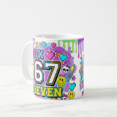 67 Six Seven Retro Y2K Ästhetik Tasse (Vorderseite Links)
