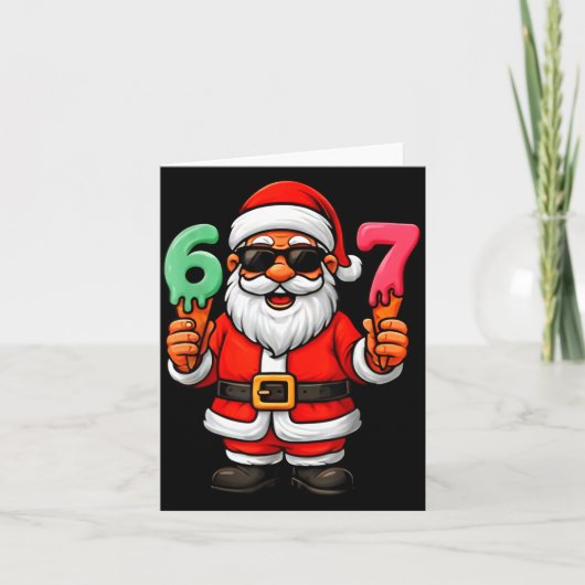 67 Six Seven Santa Meme Christmas Funny  Karte (Vorderseite)