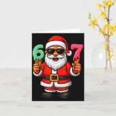 67 Six Seven Santa Meme Christmas Funny  Karte (Gelbe Blume)