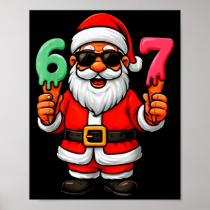 67 Six Seven Santa Meme Weihnachten Lustig Poster