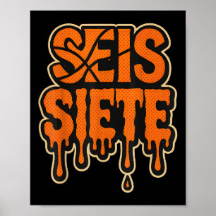 67 Six Seven Seis Siete Spanische Brainrot Geburts Poster
