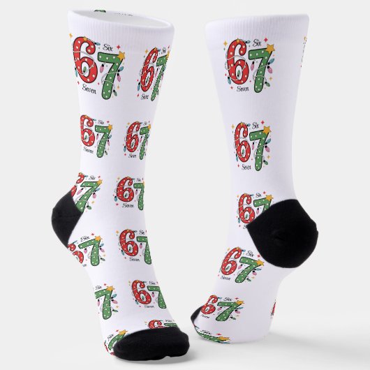 67 Six Seven Socken, einzigartige Weihnachtsgesche Socken (Gewinkelt)
