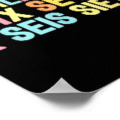 67 Six Seven Spanieacher Bilingual Seis Siete Brai Poster (Ecke)