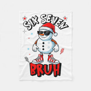 67 Six Seven Weihnachten Bruh Schneemann Lustig Ki Fleecedecke