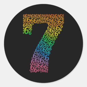 67 Sixty Seven Halloween-Kostüm Regenbogen Lustig Runder Aufkleber