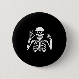 67 Skeleton Funny Six Seven Gen Alpha Halloween Me Button