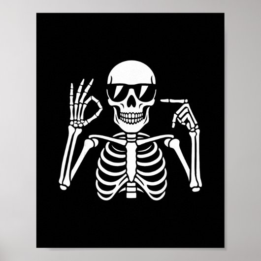 67 Skeleton Funny Six Seven Gen Alpha Halloween Me Poster (Vorne)